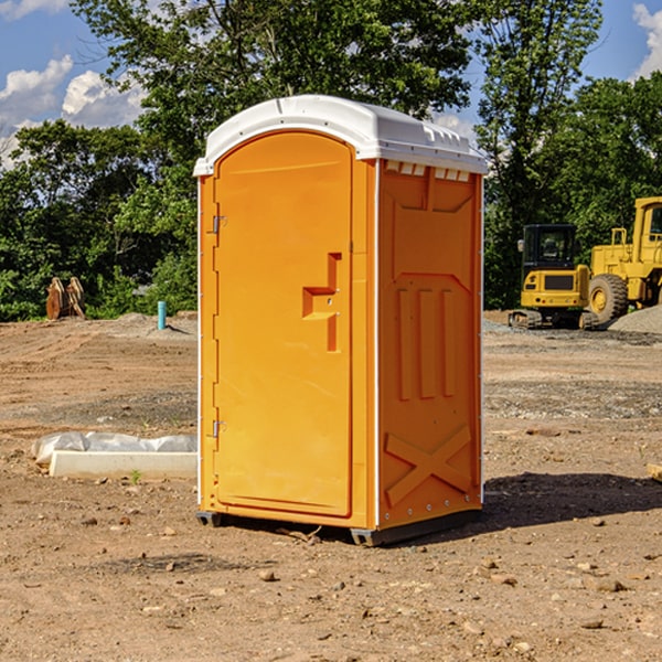 how often are the portable restrooms cleaned and serviced during a rental period in Blue Creek